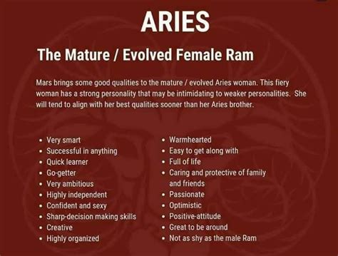 aries woman traits list